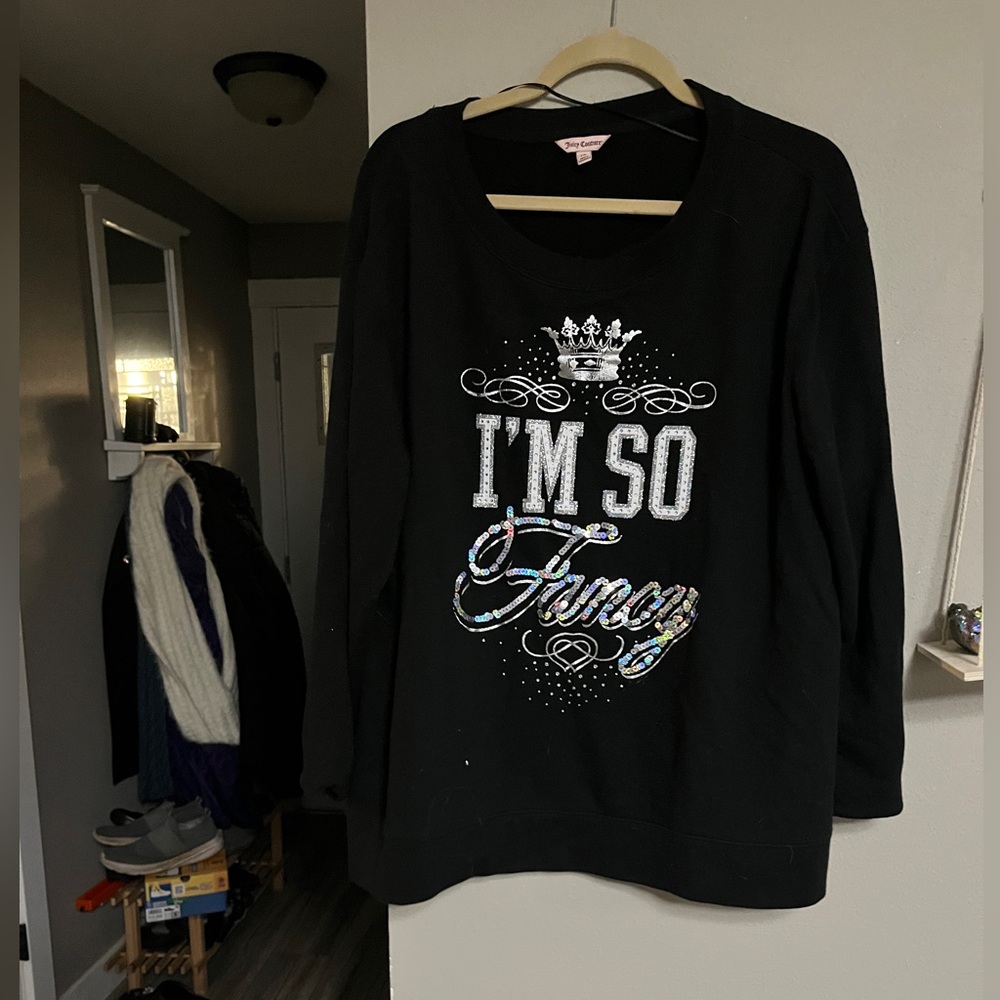 Juicy Couture Black Sweatshirt “I’m so fancy” 2010s